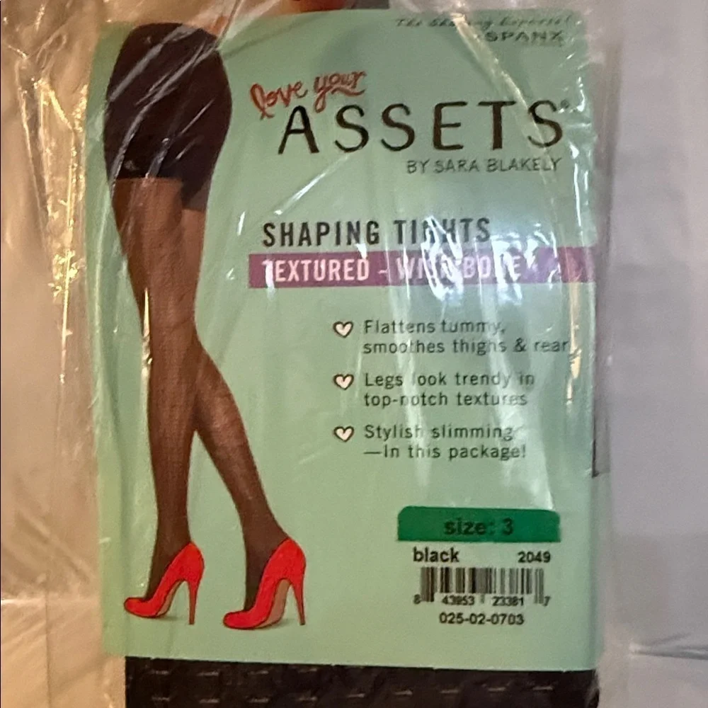 Assets By Spanx Black Shaping Tights, Sz 3, Perfect For Holiday Events